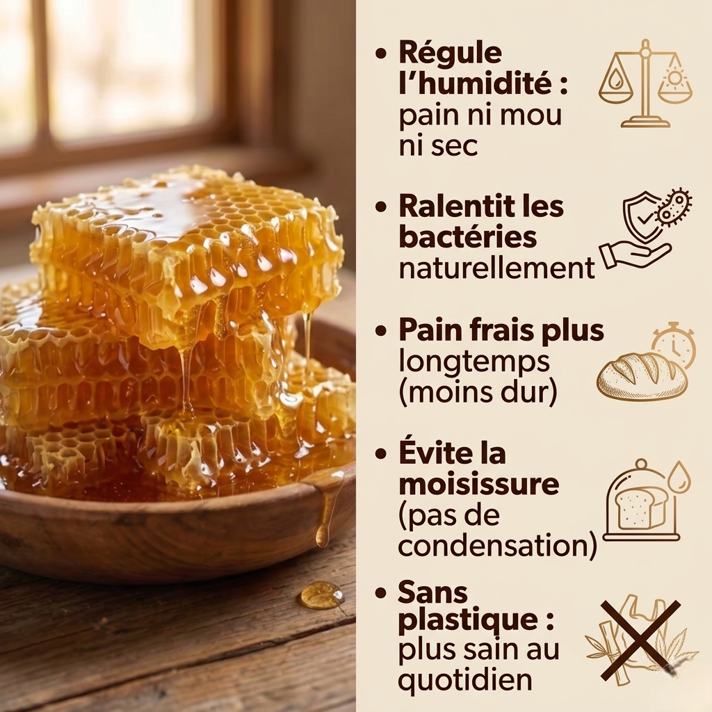 Sac à pain 100 % Coton Bio et Cire d’abeille 🐝 — Du Pain frais jusqu'à 5 jours