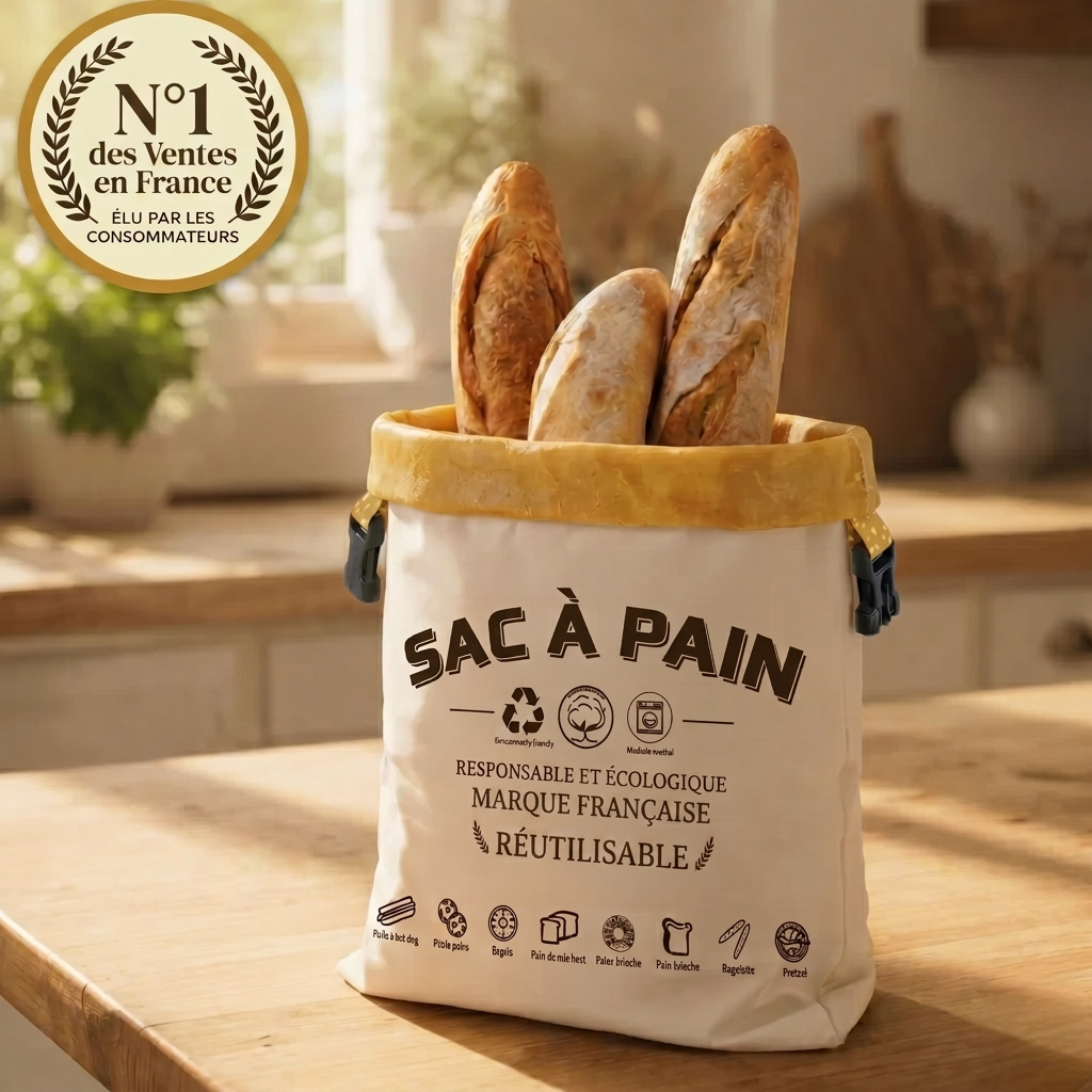 Sac à pain 100 % Coton Bio et Cire d’abeille 🐝 — Du Pain frais jusqu'à 5 jours